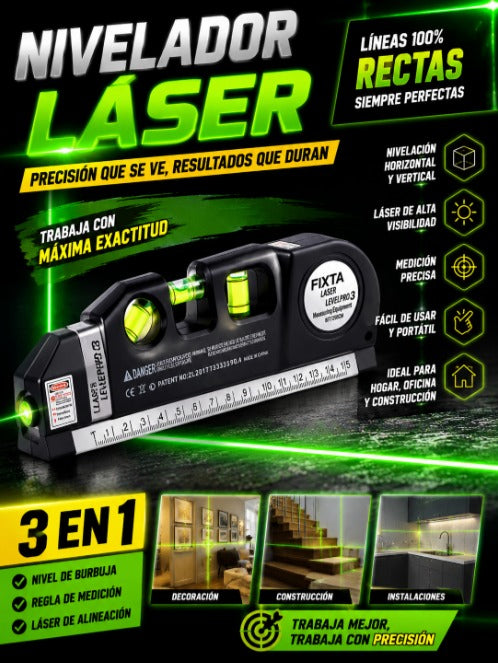 Herramienta Niveladora Láser Profesional Para Hogar Y Obra